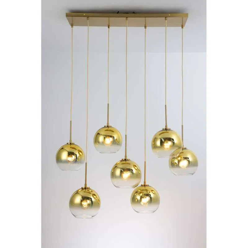 Golden Orb Glass Chandelier