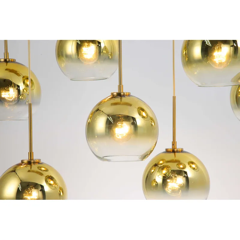 Golden Orb Glass Chandelier