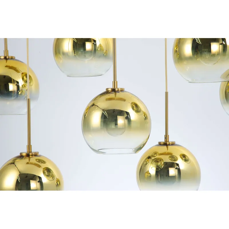 Golden Orb Glass Chandelier