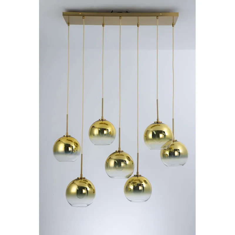 Golden Orb Glass Chandelier