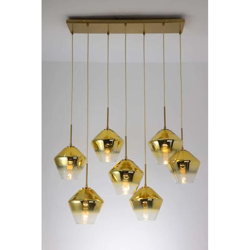 Golden Prism Glass Chandelier