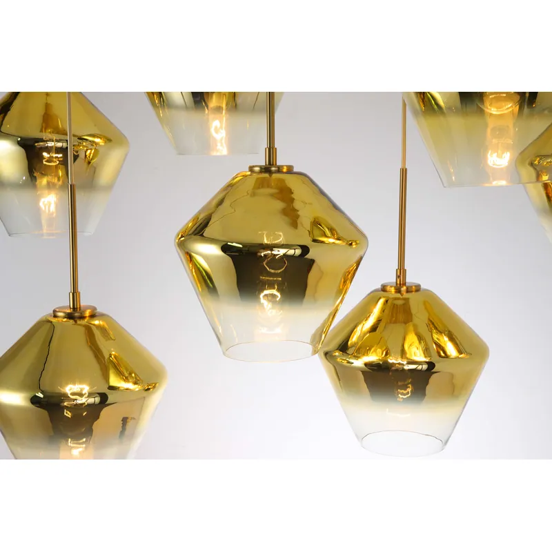 Golden Prism Glass Chandelier