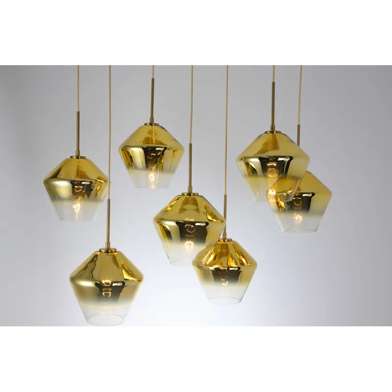 Golden Prism Glass Chandelier