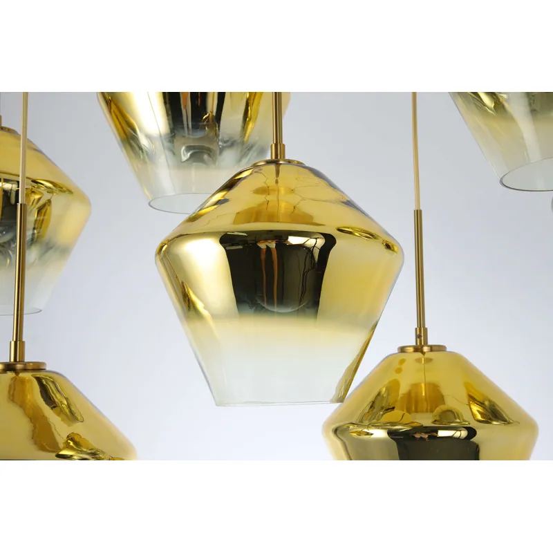 Golden Prism Glass Chandelier