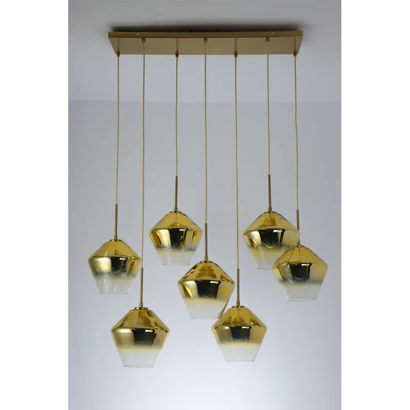 Golden Prism Glass Chandelier