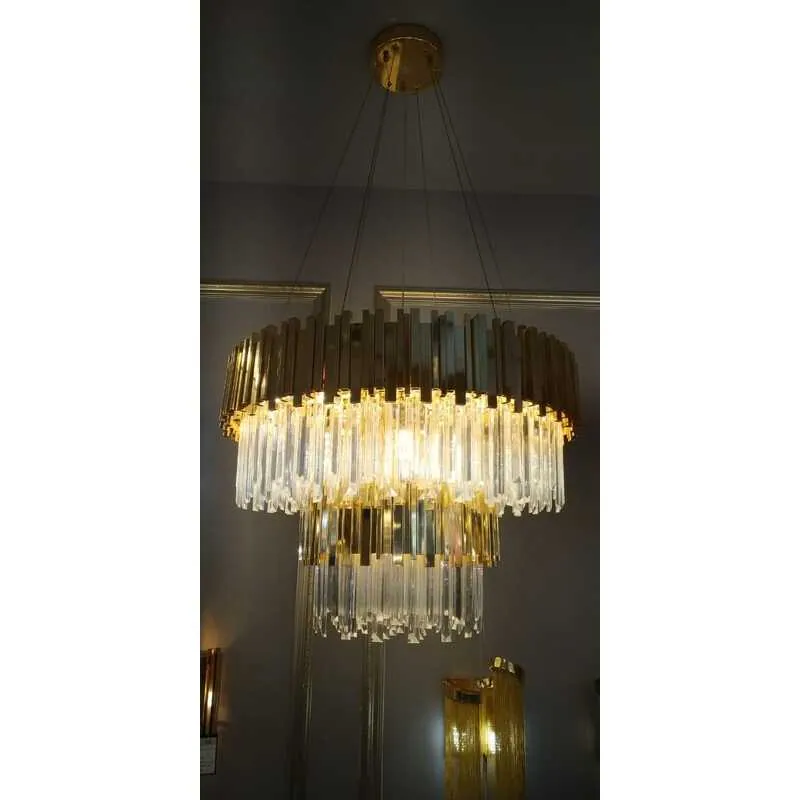 Golden Radiance Clear Crystal Chandelier