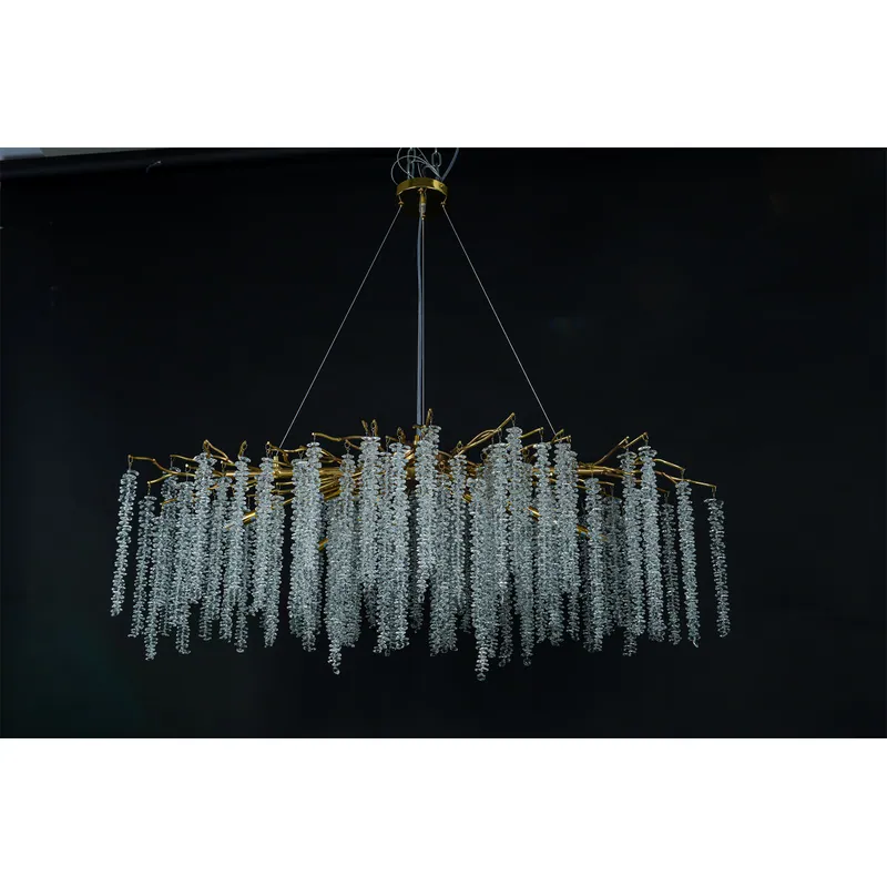 Golden Rain Crystal Cluster Chandelier