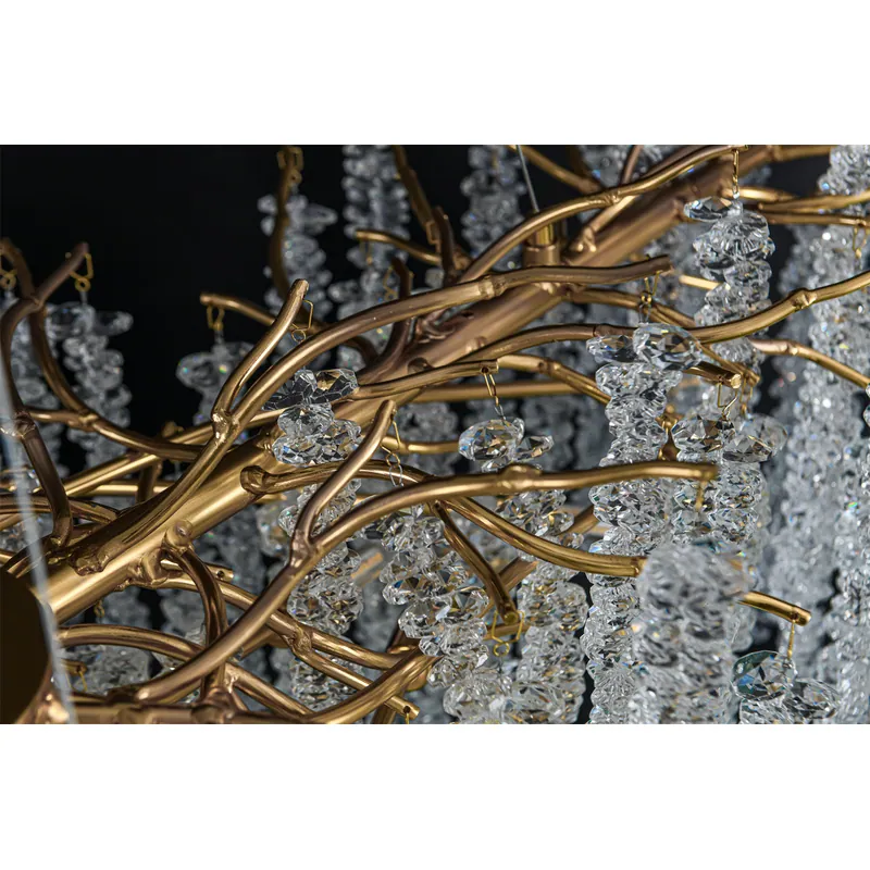 Golden Rain Crystal Cluster Chandelier