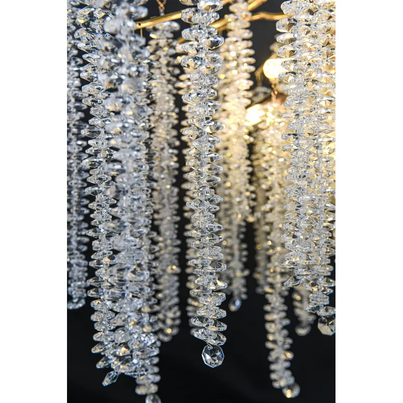 Golden Rain Crystal Cluster Chandelier