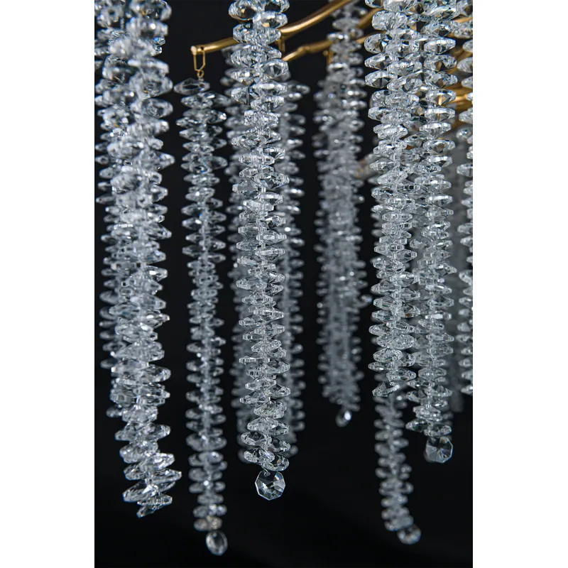 Golden Rain Crystal Cluster Chandelier