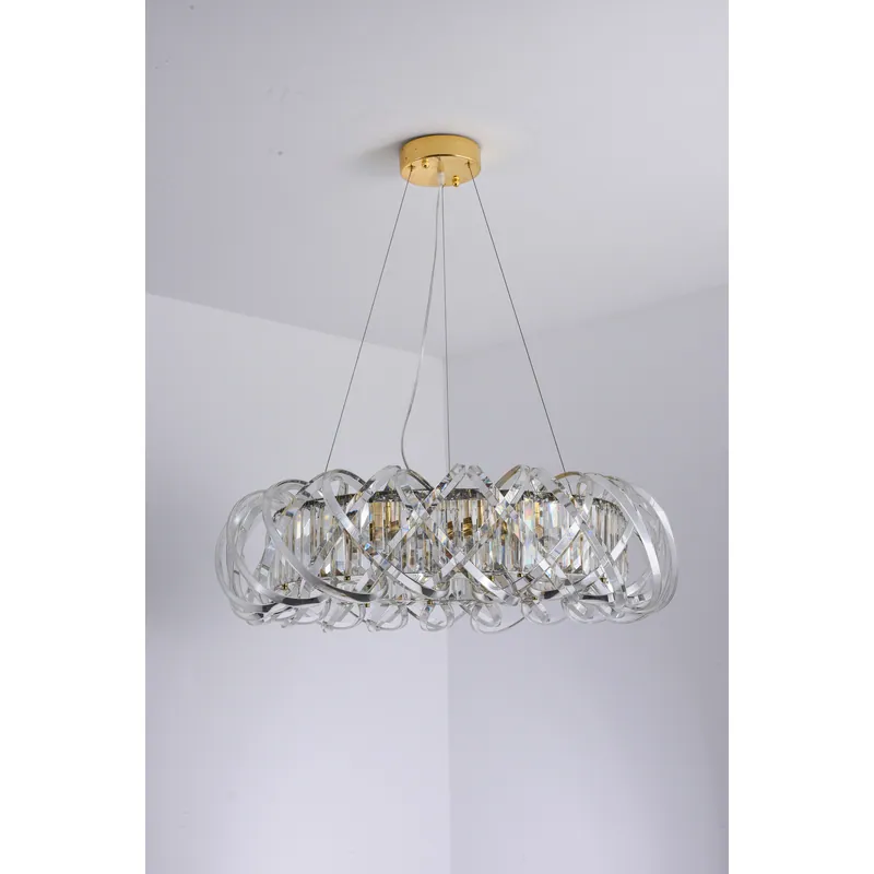 Golden Spiral Crystal Chandelier