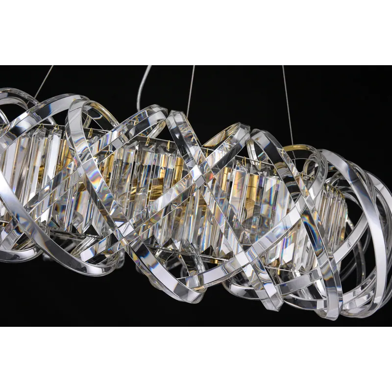 Golden Spiral Crystal Chandelier