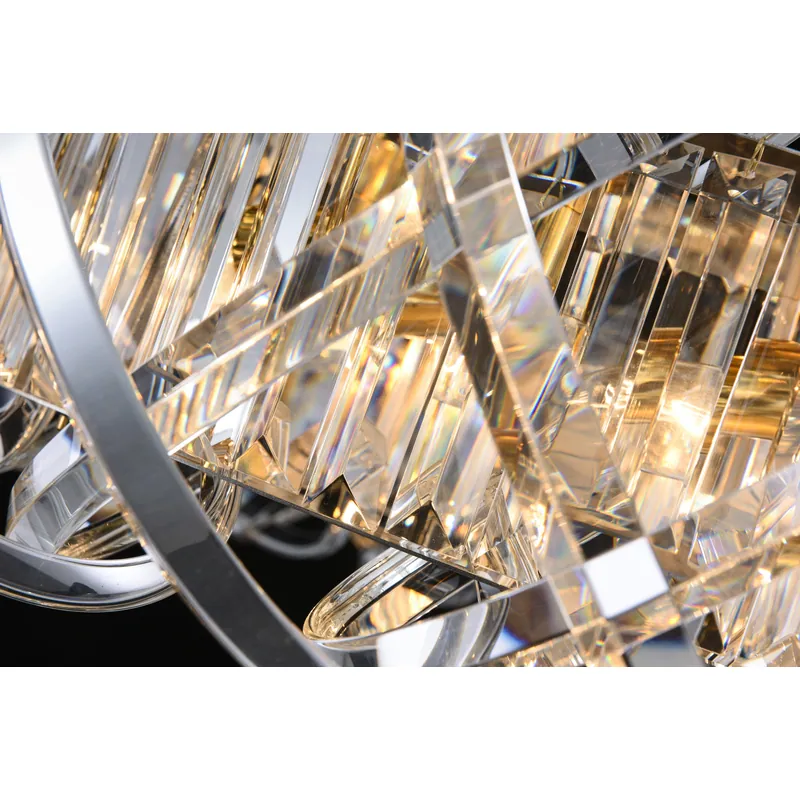 Golden Spiral Crystal Chandelier