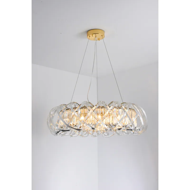 Golden Spiral Crystal Chandelier