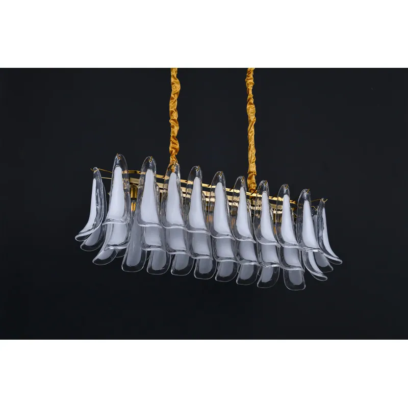 Golden Wave Glass Linear Chandelier