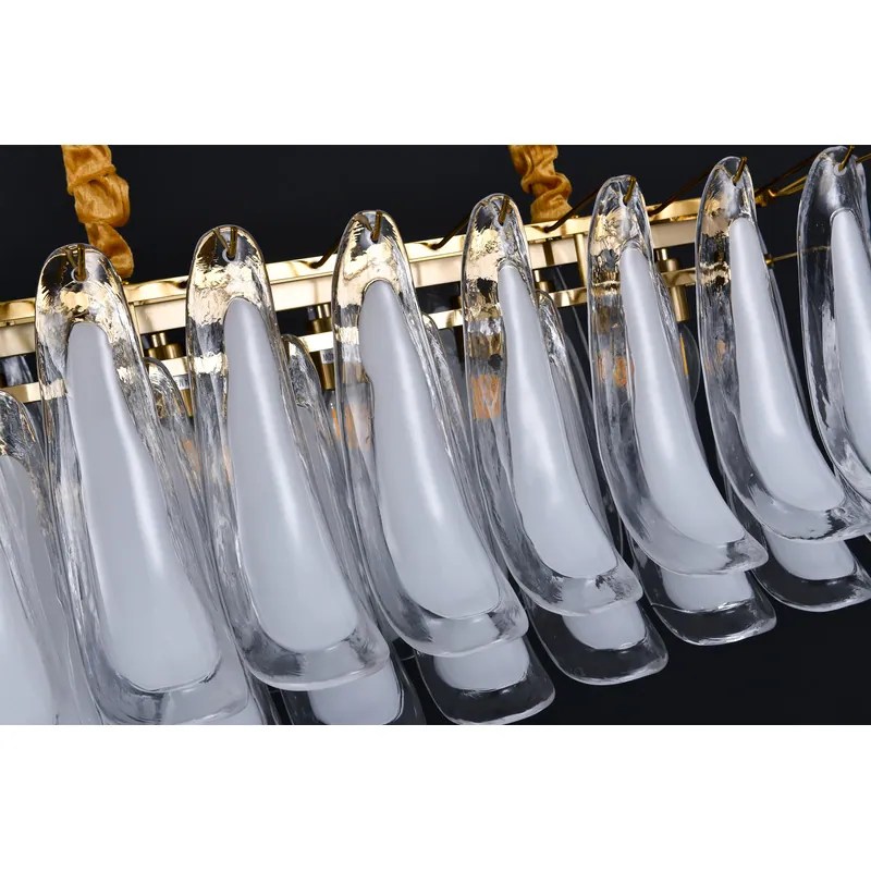 Golden Wave Glass Linear Chandelier