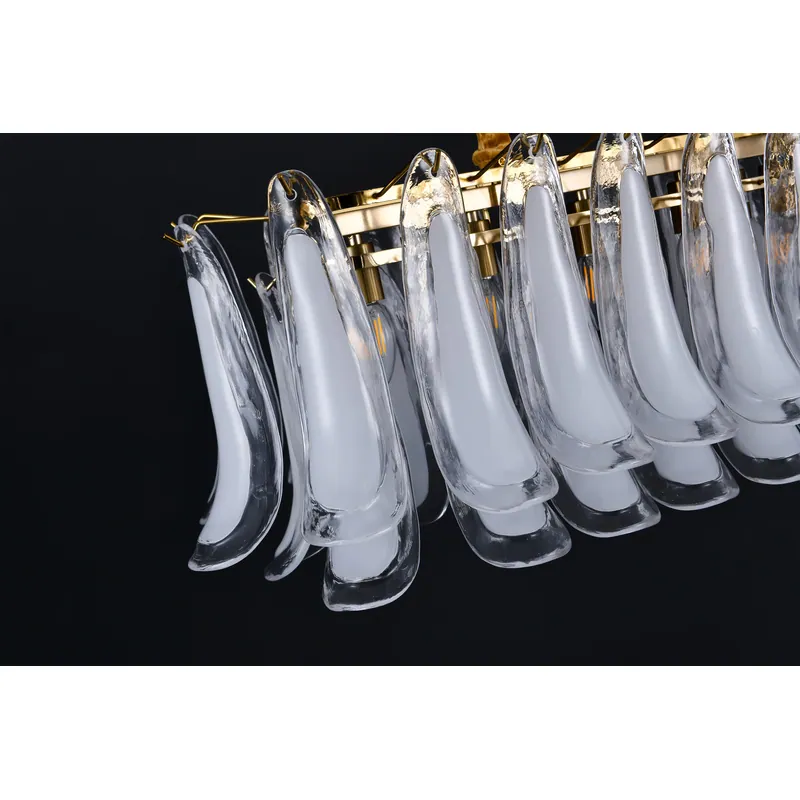 Golden Wave Glass Linear Chandelier