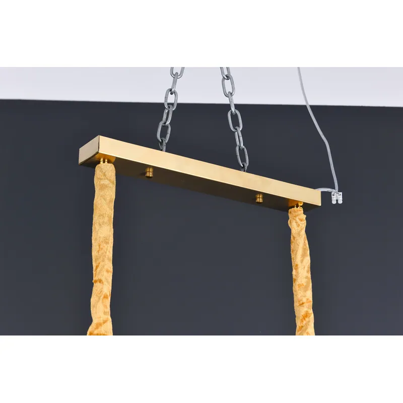 Golden Wave Glass Linear Chandelier