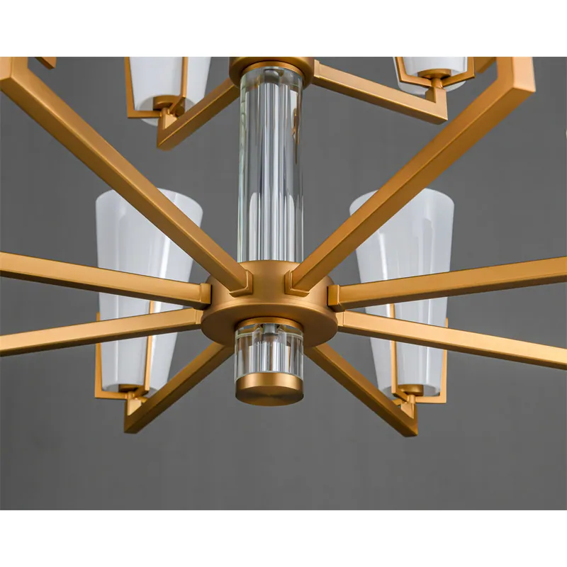 Golden White Glass Multiple Layer Chandelier