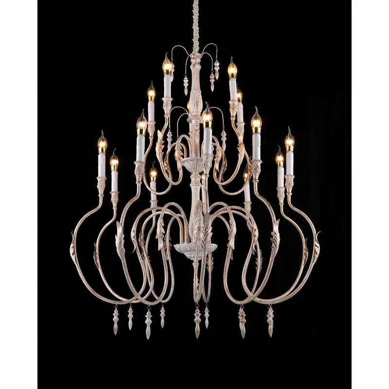 Ivory Elegance Candle Arm Chandelier