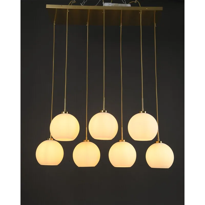 Luminous Halo White and Gold Pendant Light
