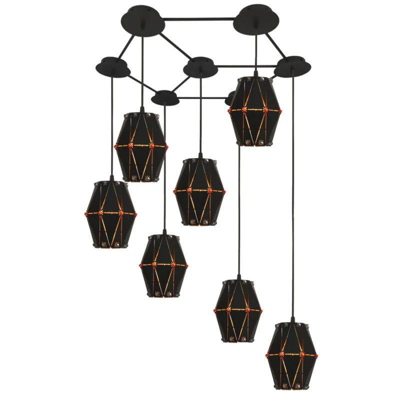 Onyx Constellation Geometric Cluster Pendant Light