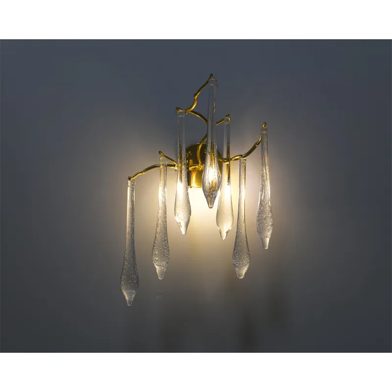 The Golden Cascade Crystal Wall Light