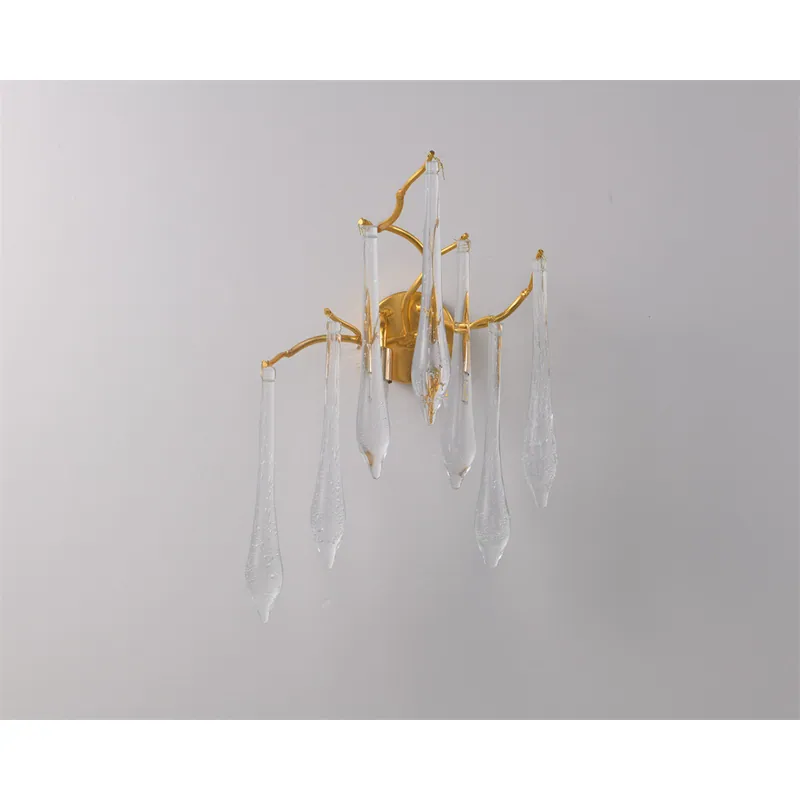 The Golden Cascade Crystal Wall Light