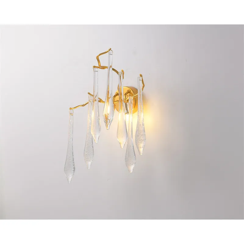 The Golden Cascade Crystal Wall Light
