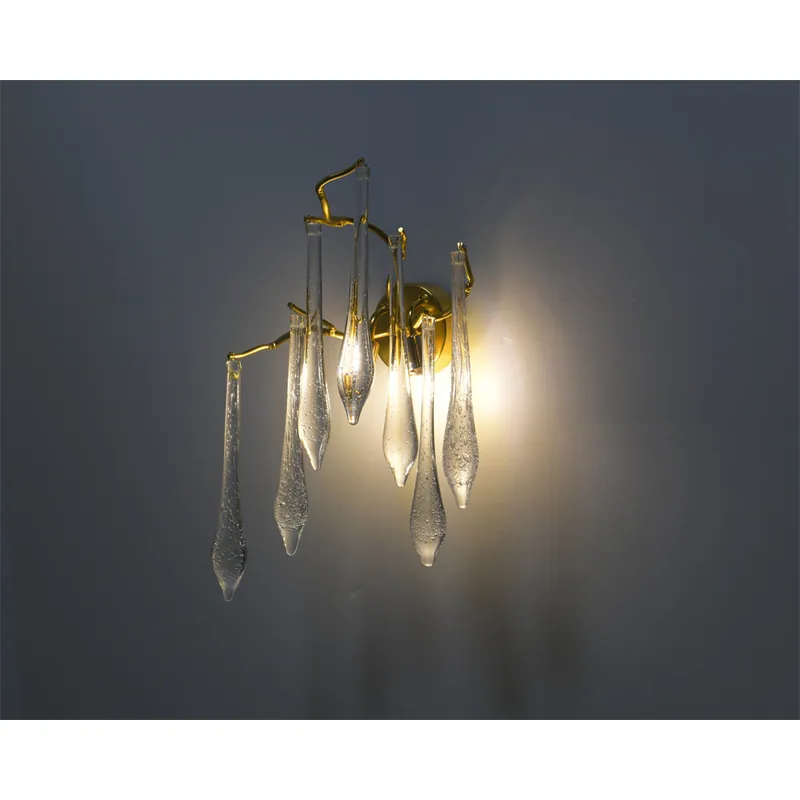 The Golden Cascade Crystal Wall Light