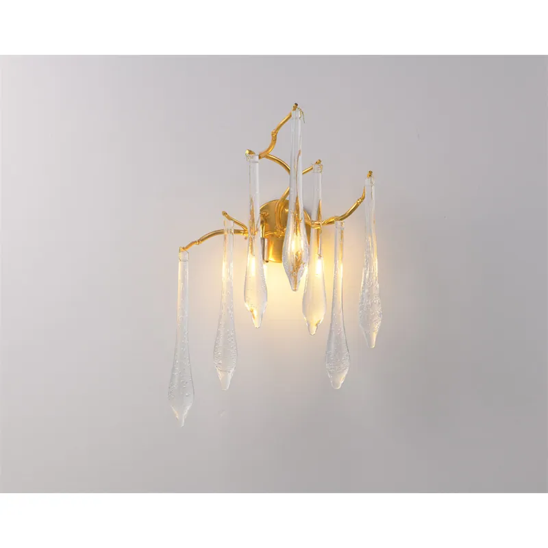 The Golden Cascade Crystal Wall Light