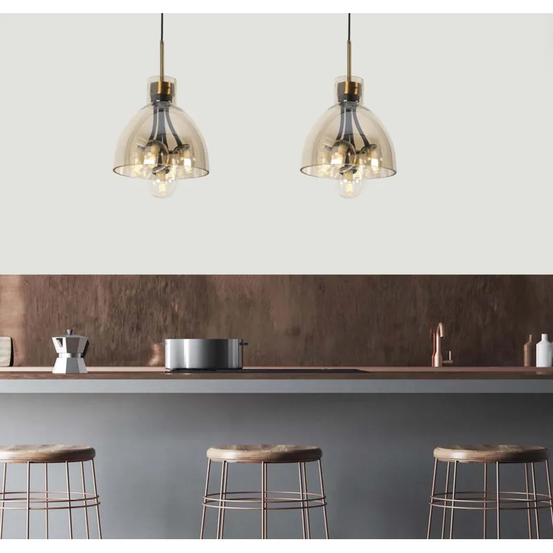 Amber Bell Constellation Pendant Light