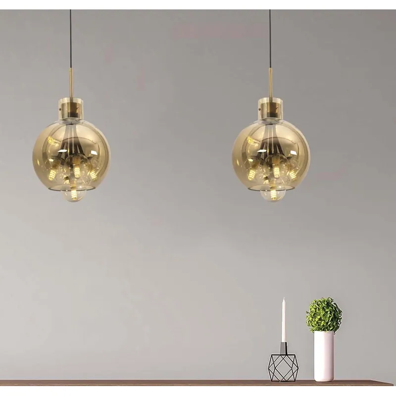 Amber Galaxy Sphere Pendant Light