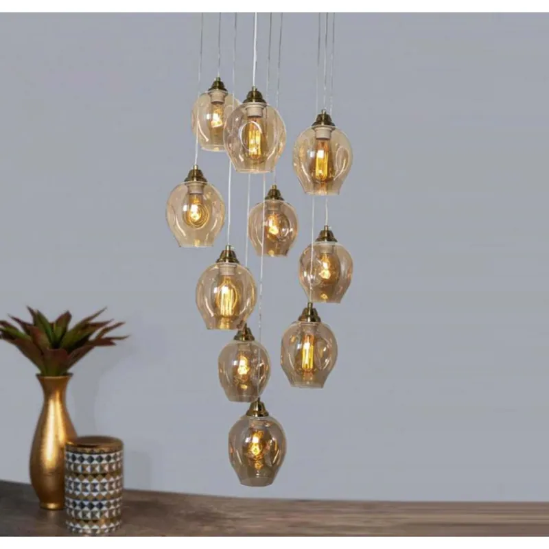 Amber Glow Cluster Chandelier