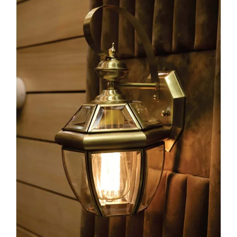 Antique Brass Lantern Wall Light