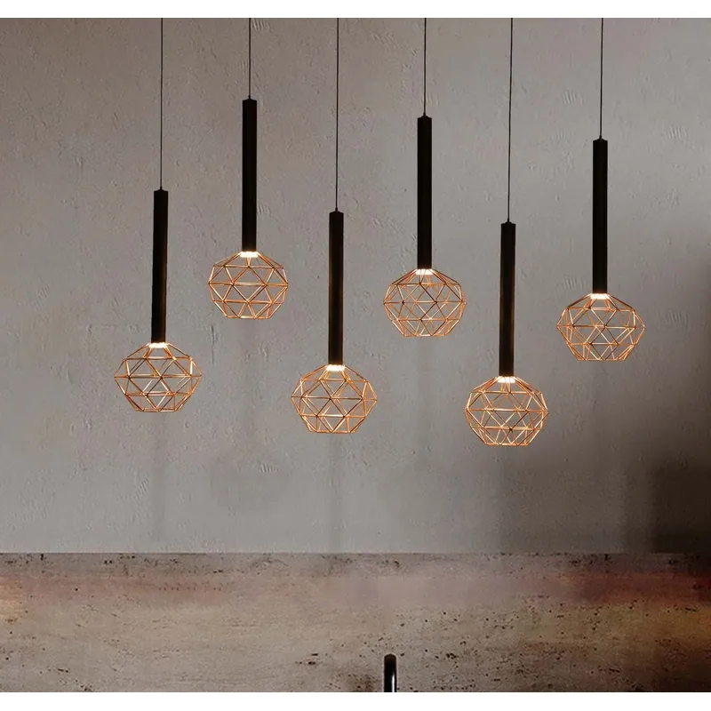 Copper Constellation Bar Linear Pendant Light