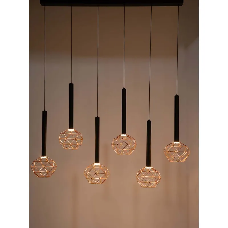 Copper Constellation Bar Linear Pendant Light