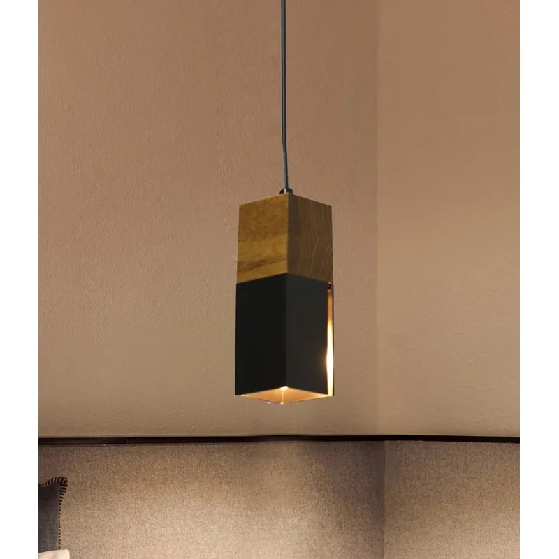 Ebony Timber Spire Pendant Light