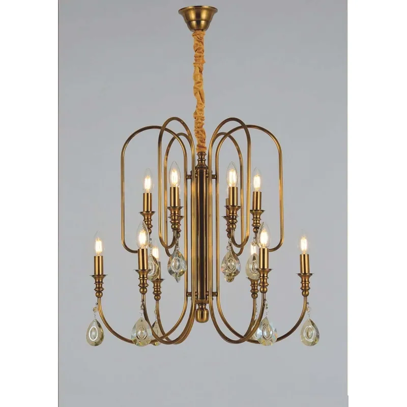 Elysian Antique Brass Candle Chandelier