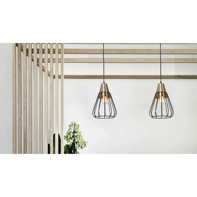 Golden Basket Glow Pendant Light