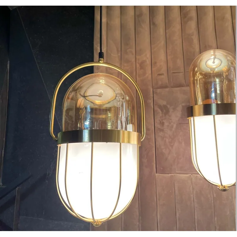 Golden Capsule Lantern Pendant Light