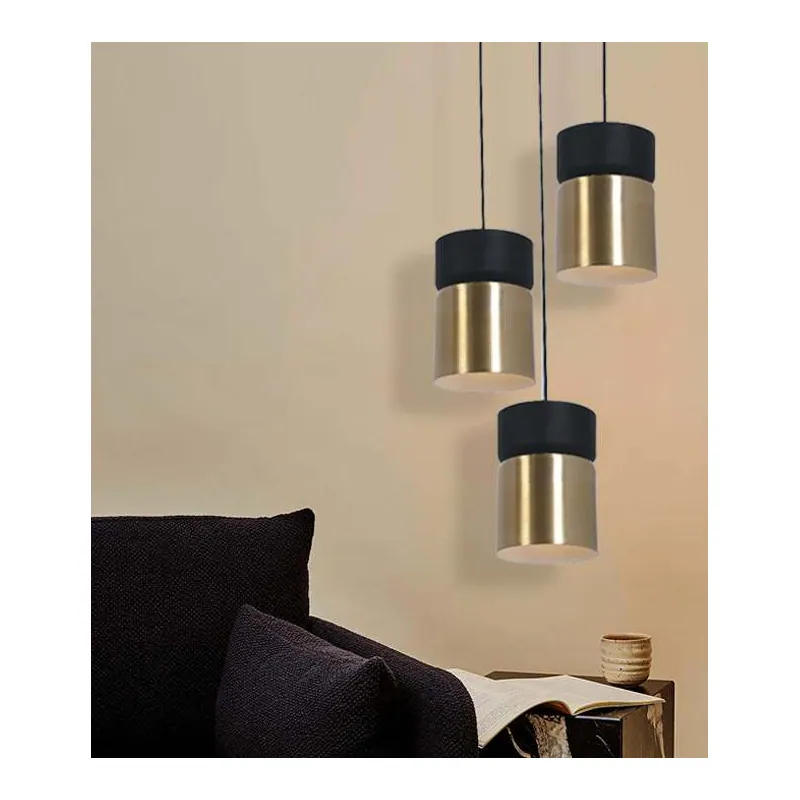 Golden Column Trio Cluster Pendant Light