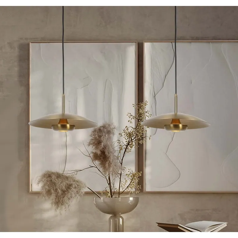 Golden Disc Aura Pendant Light