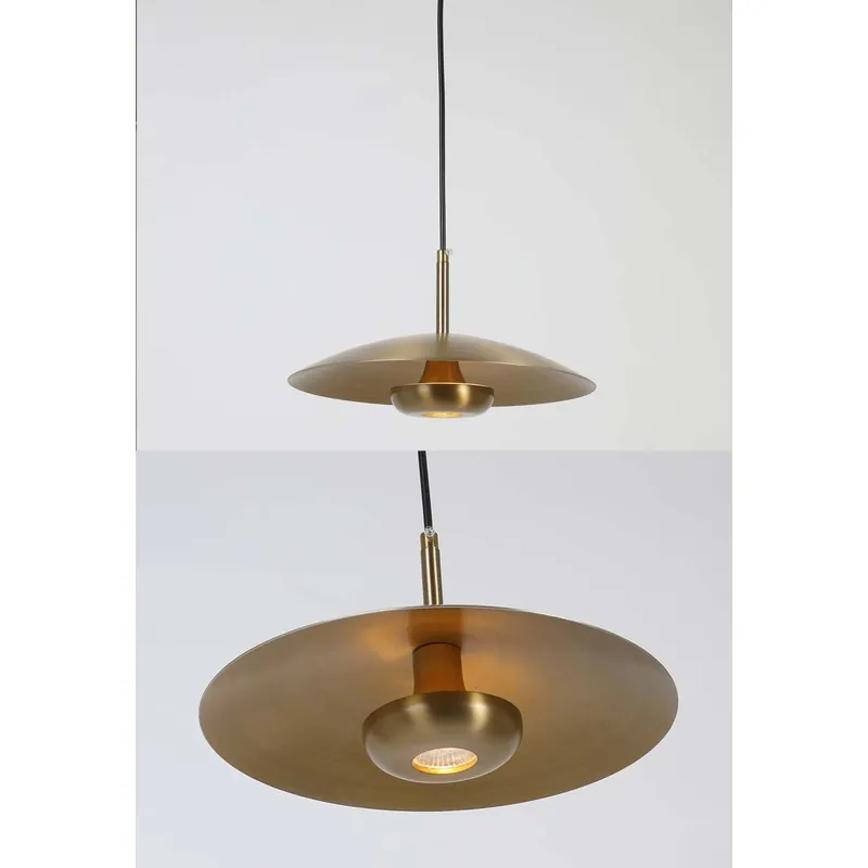 Golden Disc Aura Pendant Light