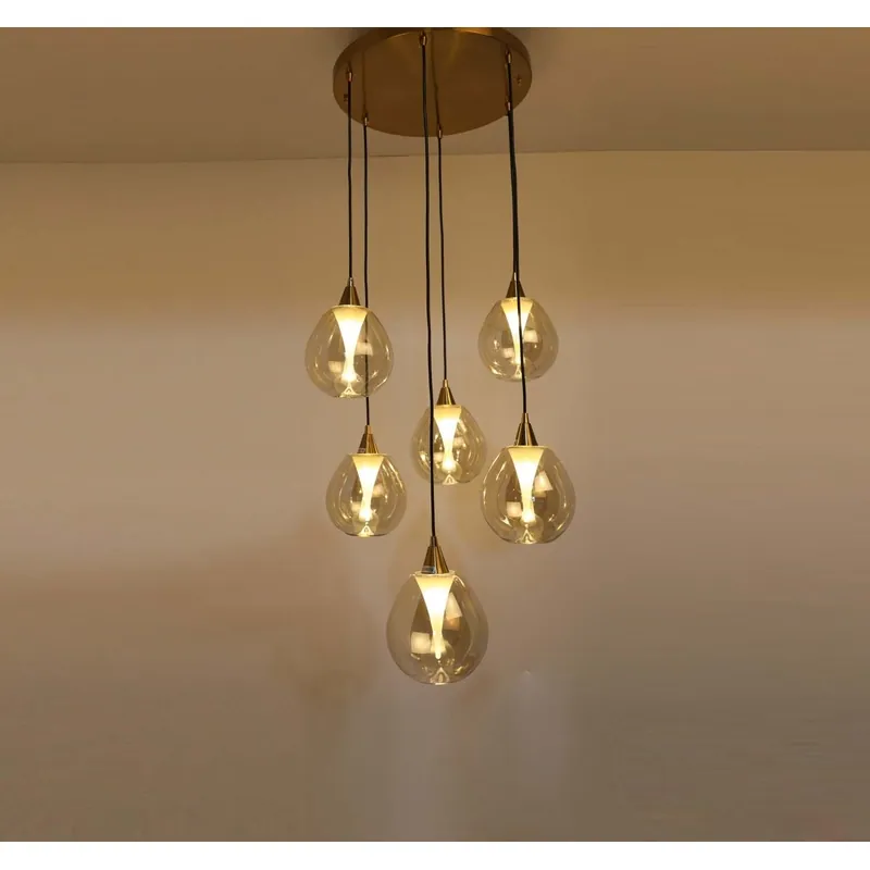 Golden Droplet Cluster Chandelier