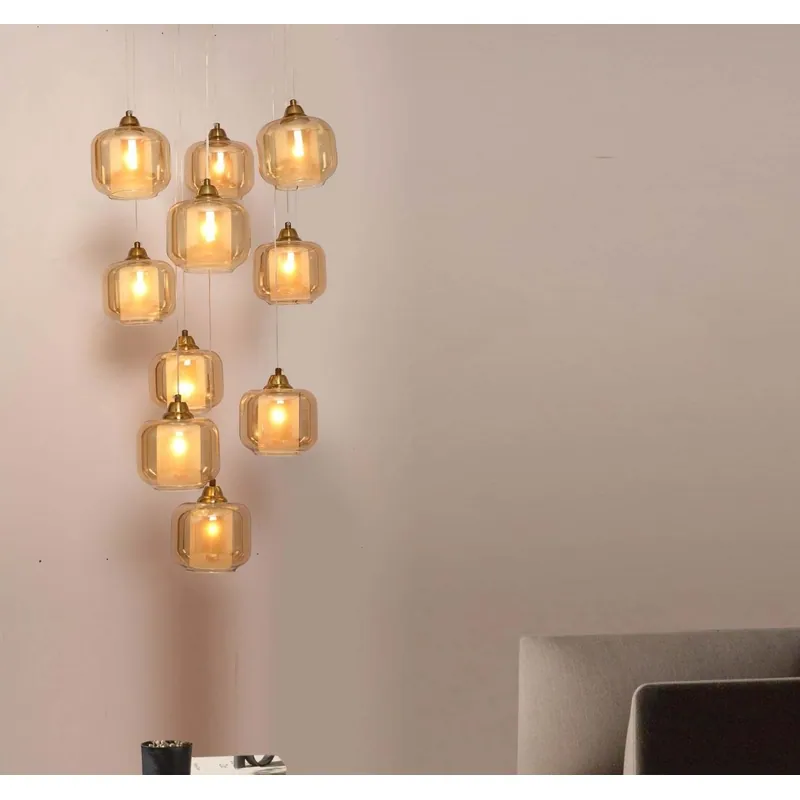 Golden Essence Cluster Chandelier