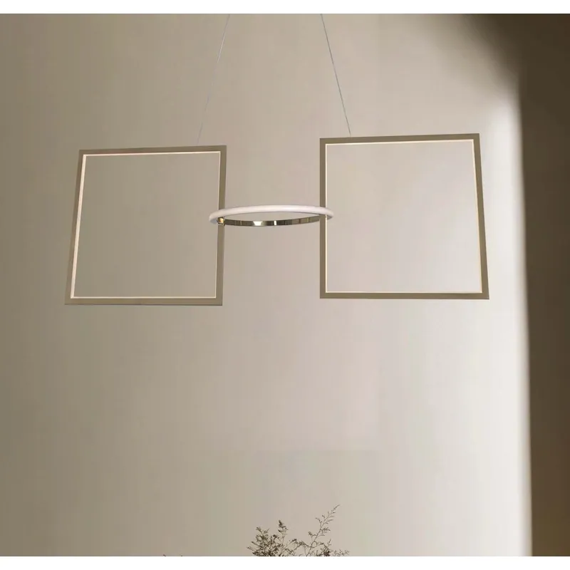 Golden Geometry Orbit Linear Pendant Light