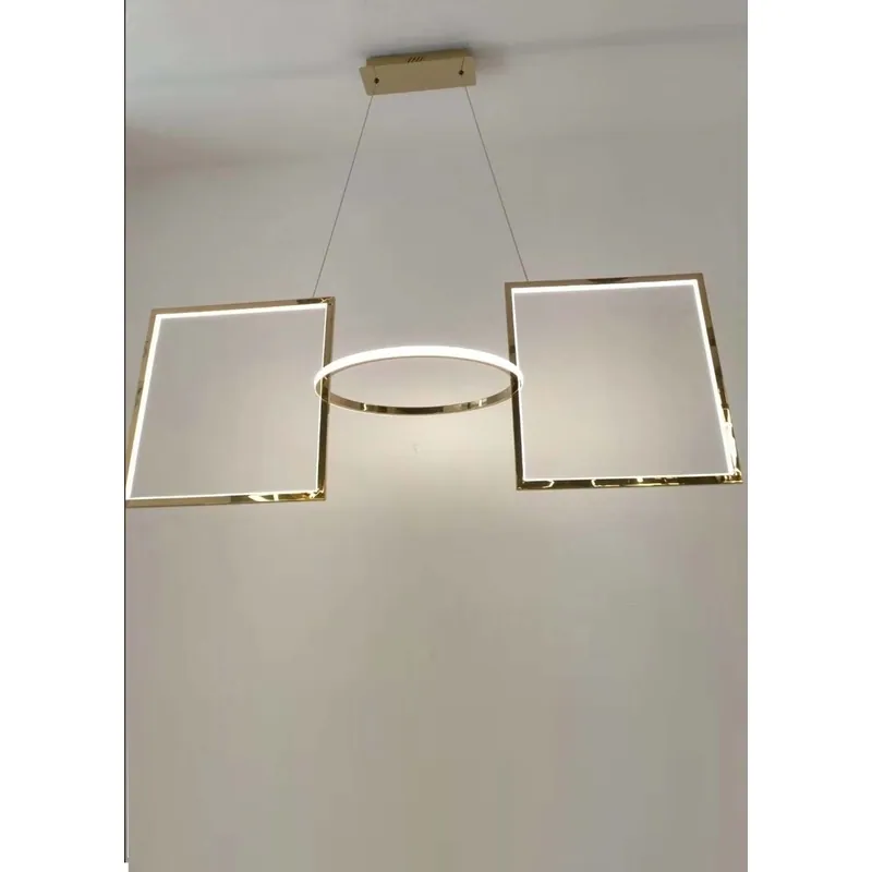 Golden Geometry Orbit Linear Pendant Light