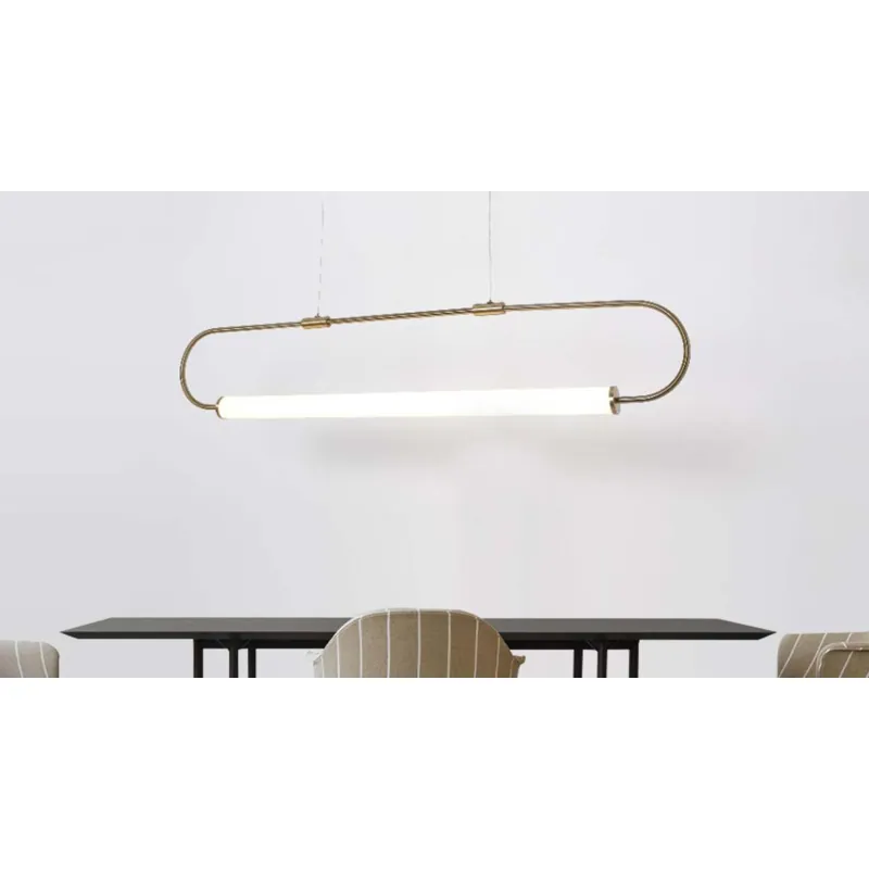 Golden Glass Stream Linear Pendant Light
