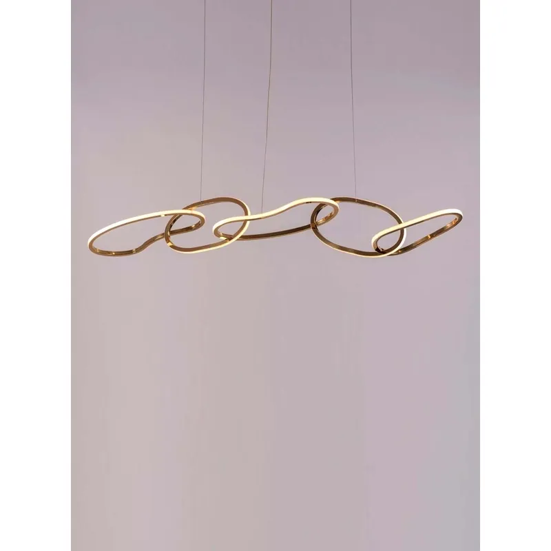 Golden Link Cascade Linear Pendant Light